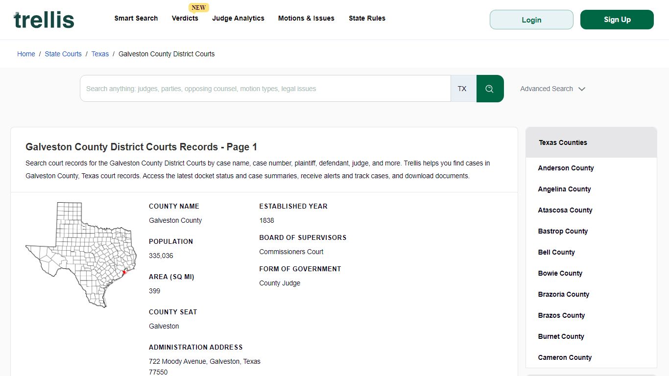 Galveston County District Court Records | Docket Search Texas Page 1 ...