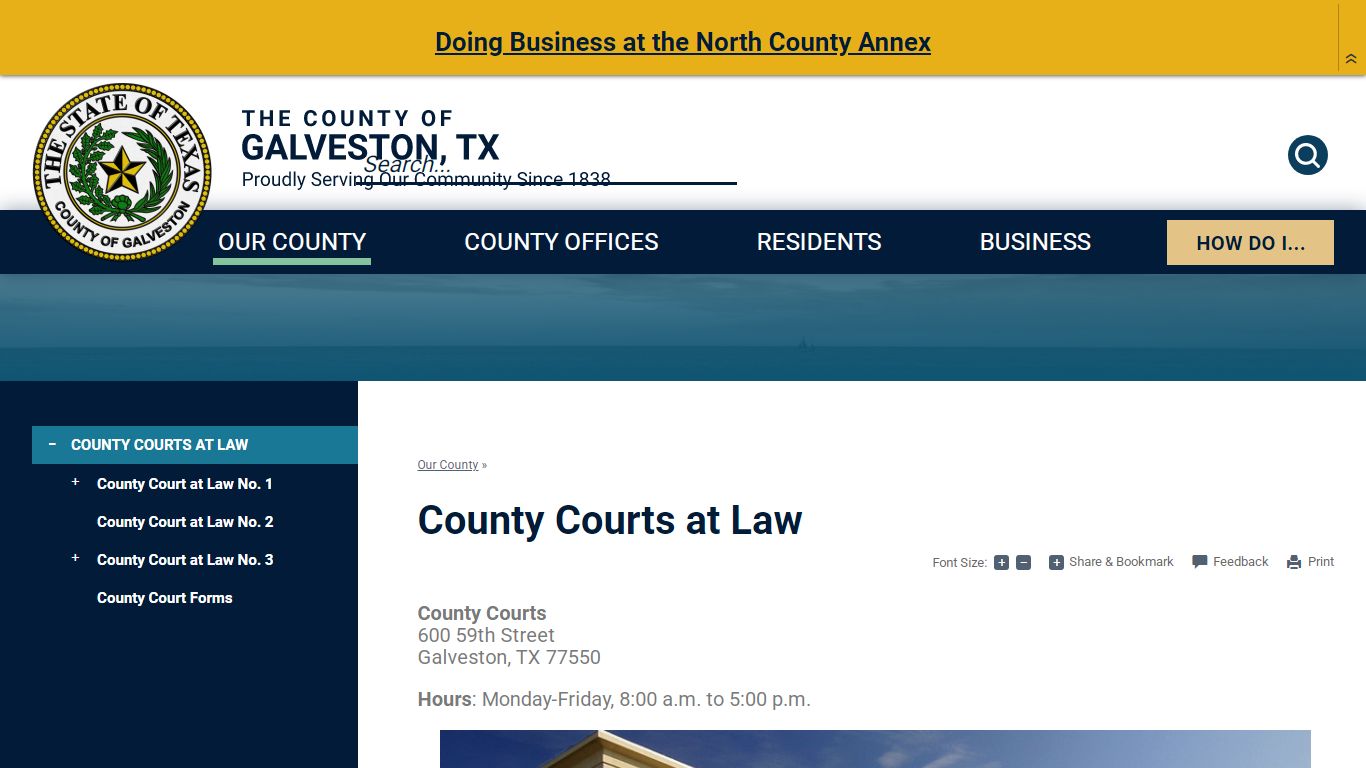County Courts at Law | Galveston County, TX
